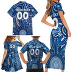 Personalised Cats NAIDOC Week 2024 Family Matching Short Sleeve Bodycon Dress and Hawaiian Shirt Aussie Aboriginal Art