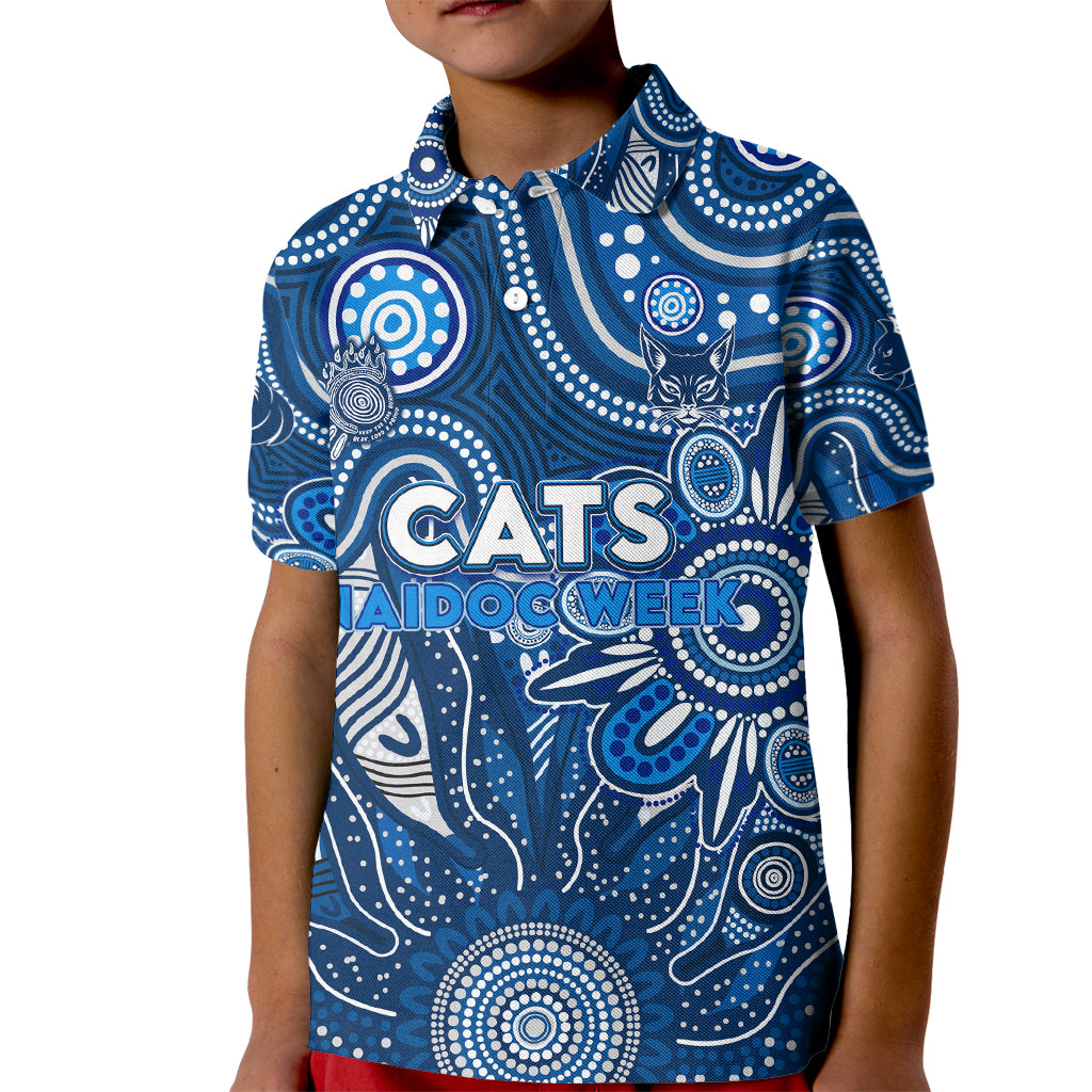 Personalised Cats NAIDOC Week 2024 Kid Polo Shirt Aussie Aboriginal Art