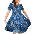 Personalised Cats NAIDOC Week 2024 Kid Short Sleeve Dress Aussie Aboriginal Art