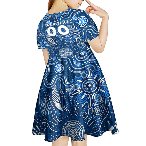 Personalised Cats NAIDOC Week 2024 Kid Short Sleeve Dress Aussie Aboriginal Art