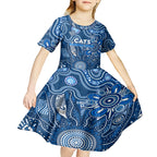 Personalised Cats NAIDOC Week 2024 Kid Short Sleeve Dress Aussie Aboriginal Art