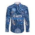 Personalised Cats NAIDOC Week 2024 Long Sleeve Button Shirt Aussie Aboriginal Art
