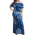 Personalised Cats NAIDOC Week 2024 Off Shoulder Maxi Dress Aussie Aboriginal Art