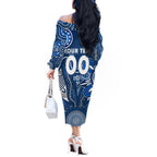 Personalised Cats NAIDOC Week 2024 Off The Shoulder Long Sleeve Dress Aussie Aboriginal Art