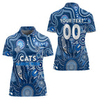 Personalised Cats NAIDOC Week 2024 Women Polo Shirt Aussie Aboriginal Art