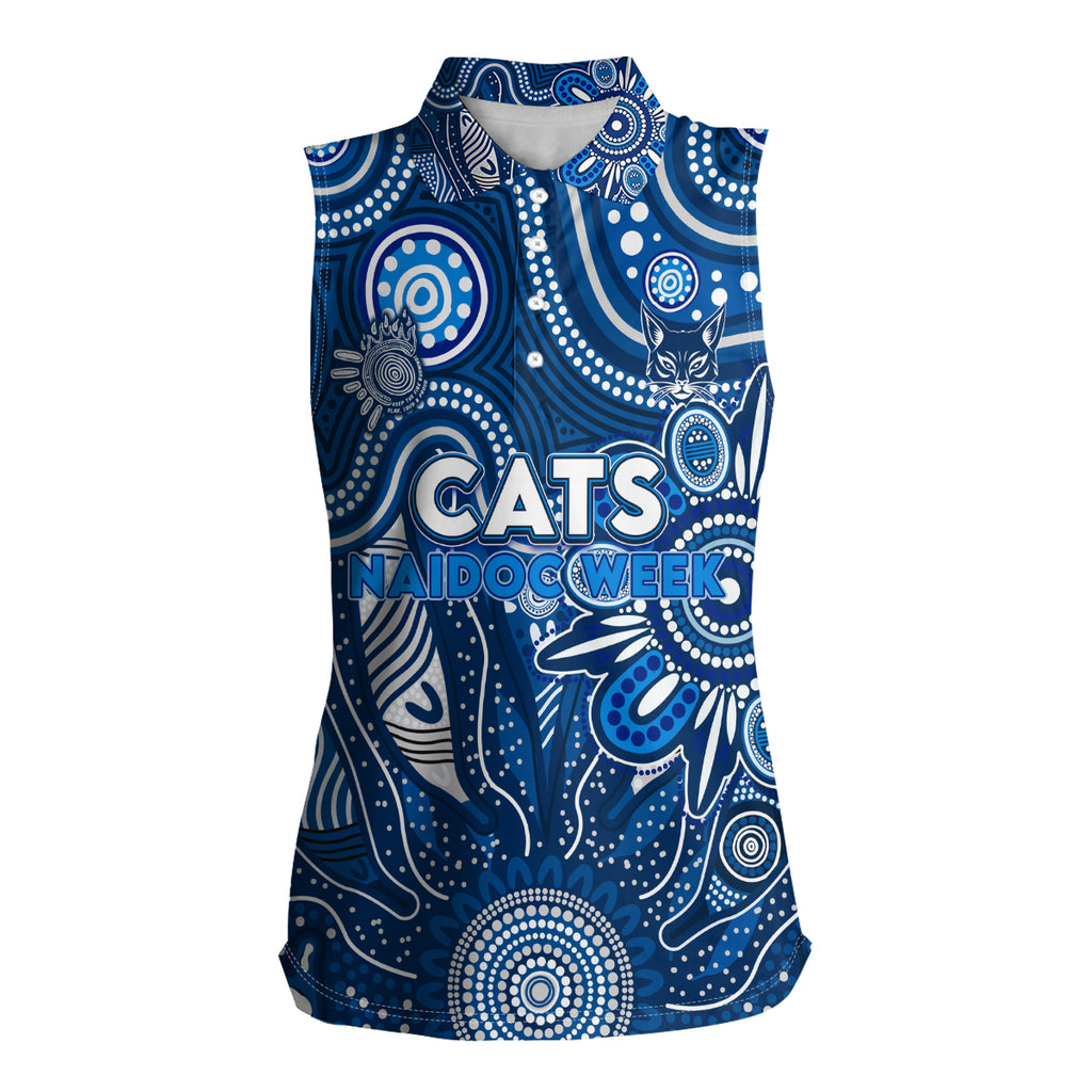 Personalised Cats NAIDOC Week 2024 Women Sleeveless Polo Shirt Aussie Aboriginal Art