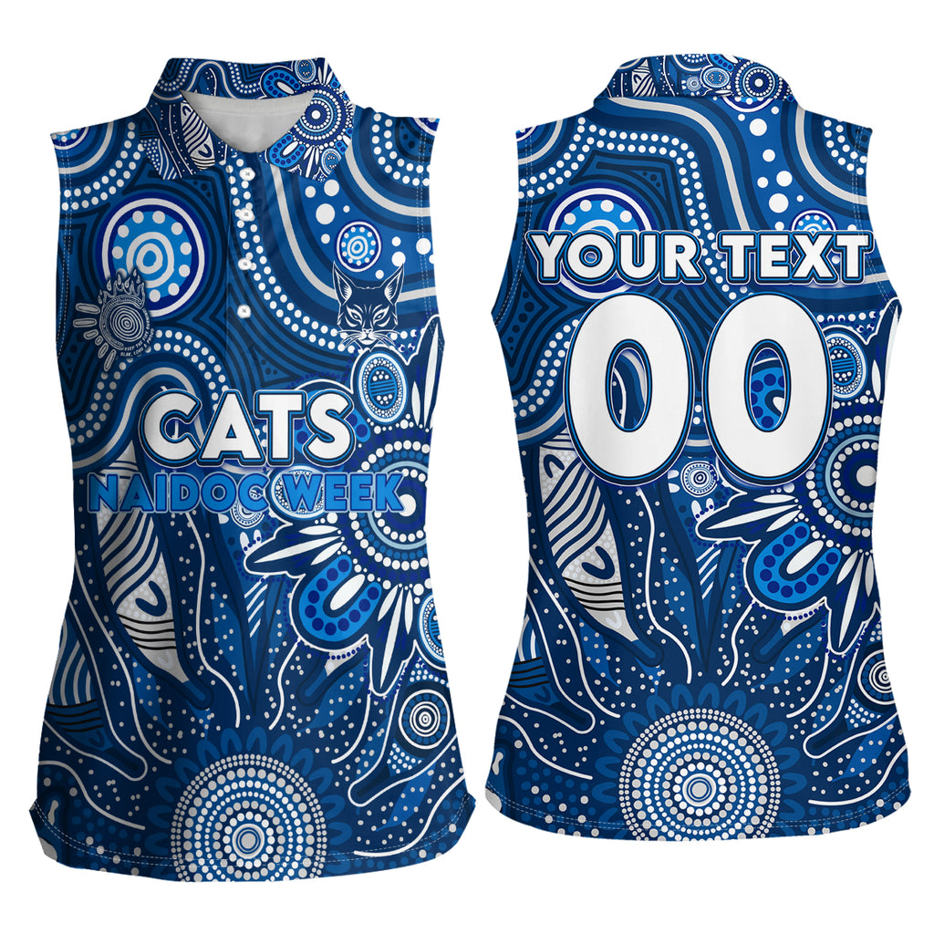 Personalised Cats NAIDOC Week 2024 Women Sleeveless Polo Shirt Aussie Aboriginal Art