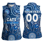 Personalised Cats NAIDOC Week 2024 Women Sleeveless Polo Shirt Aussie Aboriginal Art