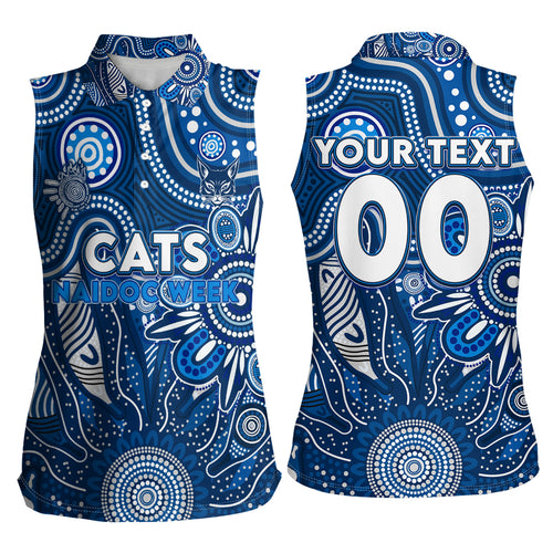 Personalised Cats NAIDOC Week 2024 Women Sleeveless Polo Shirt Aussie Aboriginal Art