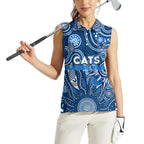 Personalised Cats NAIDOC Week 2024 Women Sleeveless Polo Shirt Aussie Aboriginal Art