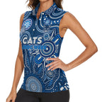 Personalised Cats NAIDOC Week 2024 Women Sleeveless Polo Shirt Aussie Aboriginal Art