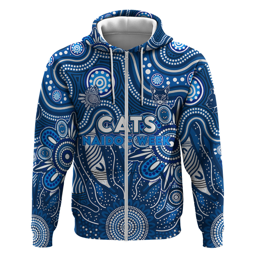 Personalised Cats NAIDOC Week 2024 Zip Hoodie Aussie Aboriginal Art