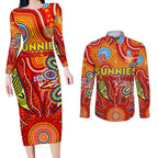 Personalised Sunnies NAIDOC Week 2024 Couples Matching Long Sleeve Bodycon Dress and Long Sleeve Button Shirt Aussie Aboriginal Art