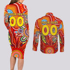 Personalised Sunnies NAIDOC Week 2024 Couples Matching Long Sleeve Bodycon Dress and Long Sleeve Button Shirt Aussie Aboriginal Art