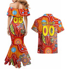 Personalised Sunnies NAIDOC Week 2024 Couples Matching Mermaid Dress and Hawaiian Shirt Aussie Aboriginal Art