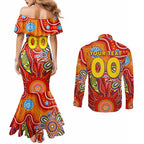 Personalised Sunnies NAIDOC Week 2024 Couples Matching Mermaid Dress and Long Sleeve Button Shirt Aussie Aboriginal Art