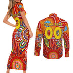 Personalised Sunnies NAIDOC Week 2024 Couples Matching Short Sleeve Bodycon Dress and Long Sleeve Button Shirt Aussie Aboriginal Art