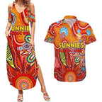 Personalised Sunnies NAIDOC Week 2024 Couples Matching Summer Maxi Dress and Hawaiian Shirt Aussie Aboriginal Art