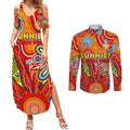 Personalised Sunnies NAIDOC Week 2024 Couples Matching Summer Maxi Dress and Long Sleeve Button Shirt Aussie Aboriginal Art