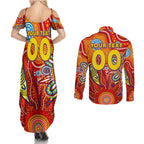 Personalised Sunnies NAIDOC Week 2024 Couples Matching Summer Maxi Dress and Long Sleeve Button Shirt Aussie Aboriginal Art
