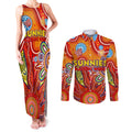 Personalised Sunnies NAIDOC Week 2024 Couples Matching Tank Maxi Dress and Long Sleeve Button Shirt Aussie Aboriginal Art