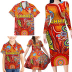 Personalised Sunnies NAIDOC Week 2024 Family Matching Long Sleeve Bodycon Dress and Hawaiian Shirt Aussie Aboriginal Art