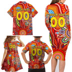 Personalised Sunnies NAIDOC Week 2024 Family Matching Long Sleeve Bodycon Dress and Hawaiian Shirt Aussie Aboriginal Art
