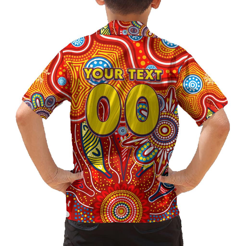 Personalised Sunnies NAIDOC Week 2024 Family Matching Off The Shoulder Long Sleeve Dress and Hawaiian Shirt Aussie Aboriginal Art