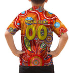 Personalised Sunnies NAIDOC Week 2024 Family Matching Off Shoulder Maxi Dress and Hawaiian Shirt Aussie Aboriginal Art