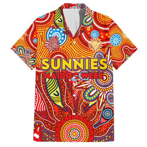 Personalised Sunnies NAIDOC Week 2024 Family Matching Off Shoulder Maxi Dress and Hawaiian Shirt Aussie Aboriginal Art