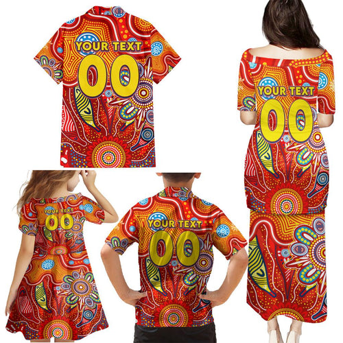 Personalised Sunnies NAIDOC Week 2024 Family Matching Puletasi and Hawaiian Shirt Aussie Aboriginal Art