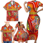 Personalised Sunnies NAIDOC Week 2024 Family Matching Short Sleeve Bodycon Dress and Hawaiian Shirt Aussie Aboriginal Art