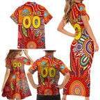 Personalised Sunnies NAIDOC Week 2024 Family Matching Short Sleeve Bodycon Dress and Hawaiian Shirt Aussie Aboriginal Art
