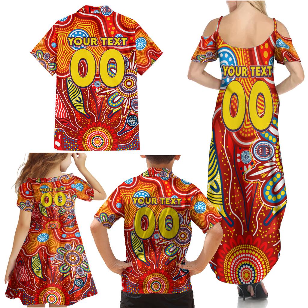 Personalised Sunnies NAIDOC Week 2024 Family Matching Summer Maxi Dress and Hawaiian Shirt Aussie Aboriginal Art