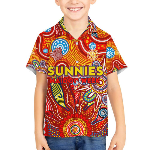Personalised Sunnies NAIDOC Week 2024 Family Matching Summer Maxi Dress and Hawaiian Shirt Aussie Aboriginal Art
