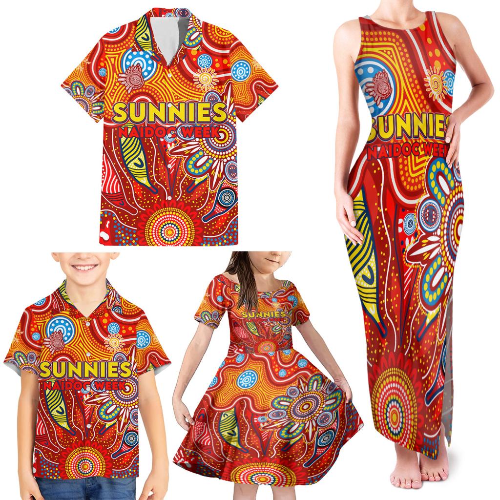Personalised Sunnies NAIDOC Week 2024 Family Matching Tank Maxi Dress and Hawaiian Shirt Aussie Aboriginal Art