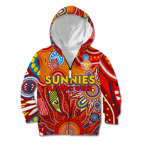 Personalised Sunnies NAIDOC Week 2024 Kid Hoodie Aussie Aboriginal Art