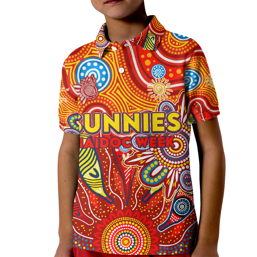Personalised Sunnies NAIDOC Week 2024 Kid Polo Shirt Aussie Aboriginal Art