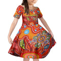 Personalised Sunnies NAIDOC Week 2024 Kid Short Sleeve Dress Aussie Aboriginal Art