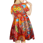 Personalised Sunnies NAIDOC Week 2024 Kid Short Sleeve Dress Aussie Aboriginal Art