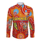 Personalised Sunnies NAIDOC Week 2024 Long Sleeve Button Shirt Aussie Aboriginal Art
