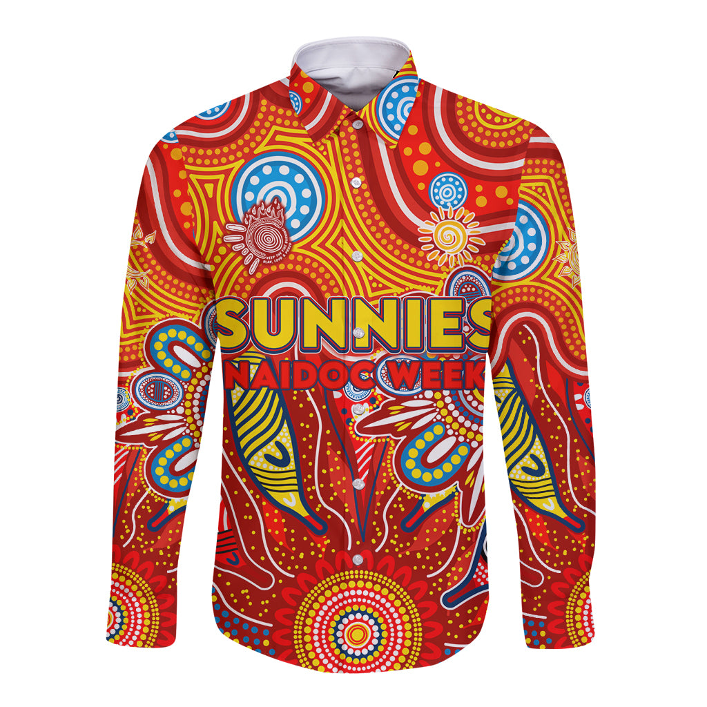 Personalised Sunnies NAIDOC Week 2024 Long Sleeve Button Shirt Aussie Aboriginal Art