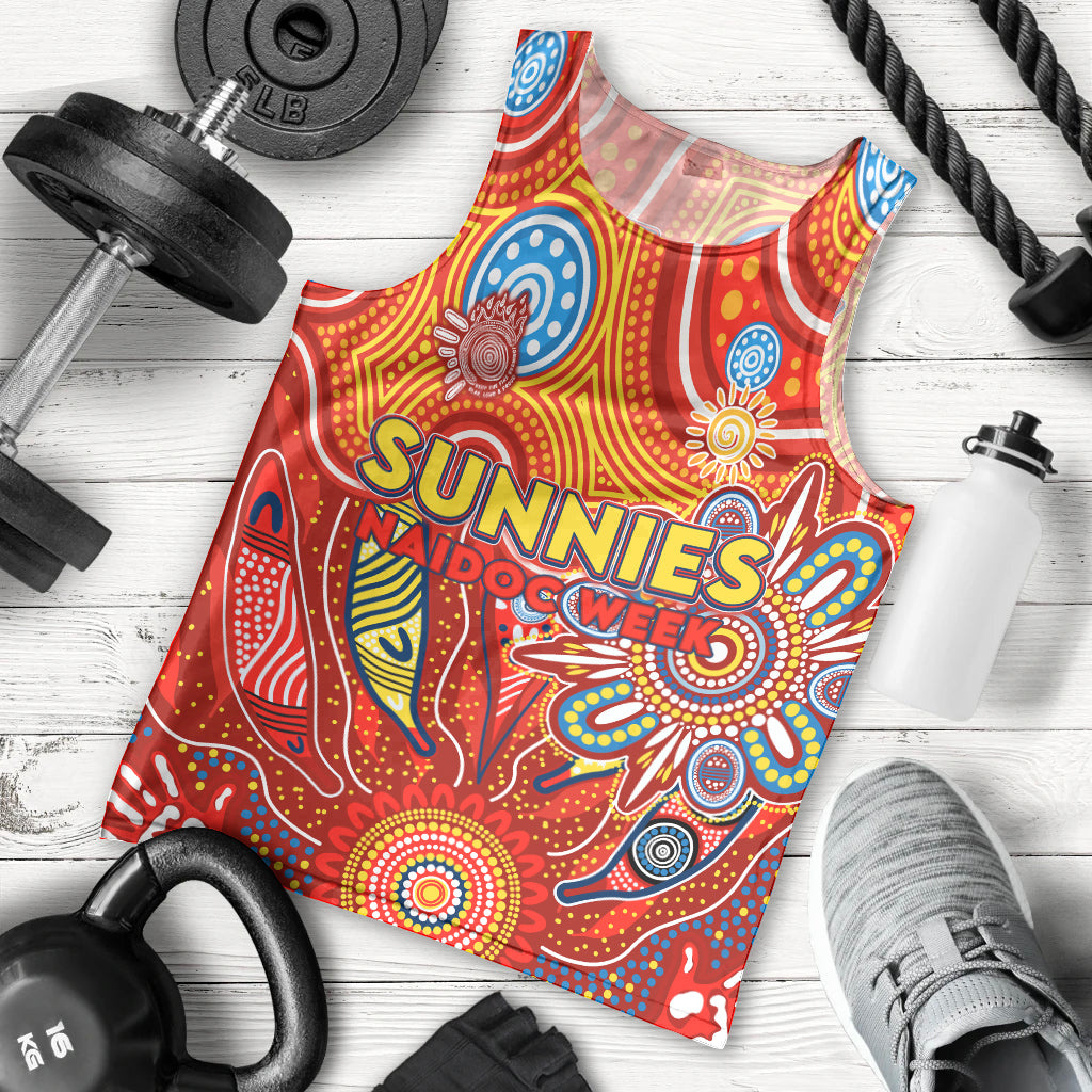 Personalised Sunnies NAIDOC Week 2024 Men Tank Top Aussie Aboriginal Art
