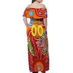 Personalised Sunnies NAIDOC Week 2024 Off Shoulder Maxi Dress Aussie Aboriginal Art