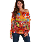 Personalised Sunnies NAIDOC Week 2024 Off Shoulder Sweater Aussie Aboriginal Art
