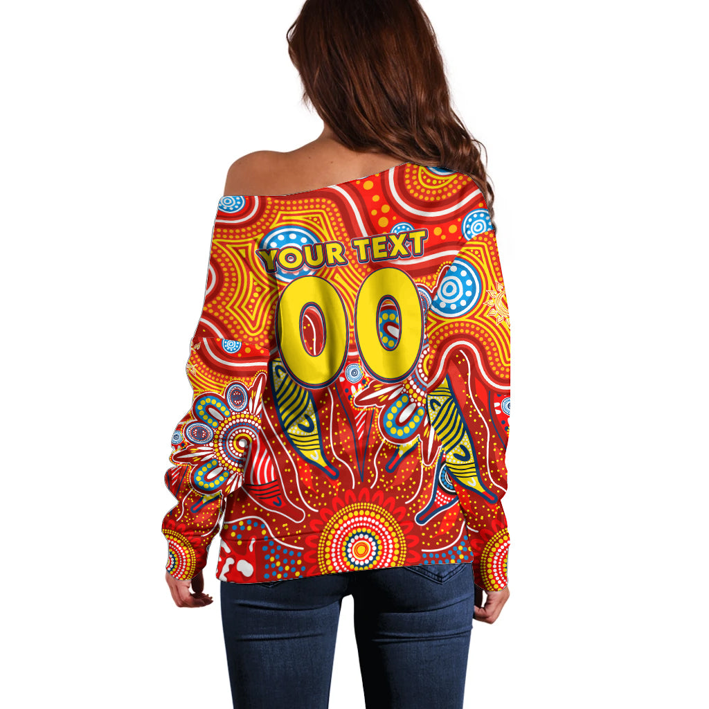 Personalised Sunnies NAIDOC Week 2024 Off Shoulder Sweater Aussie Aboriginal Art