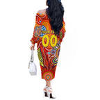 Personalised Sunnies NAIDOC Week 2024 Off The Shoulder Long Sleeve Dress Aussie Aboriginal Art