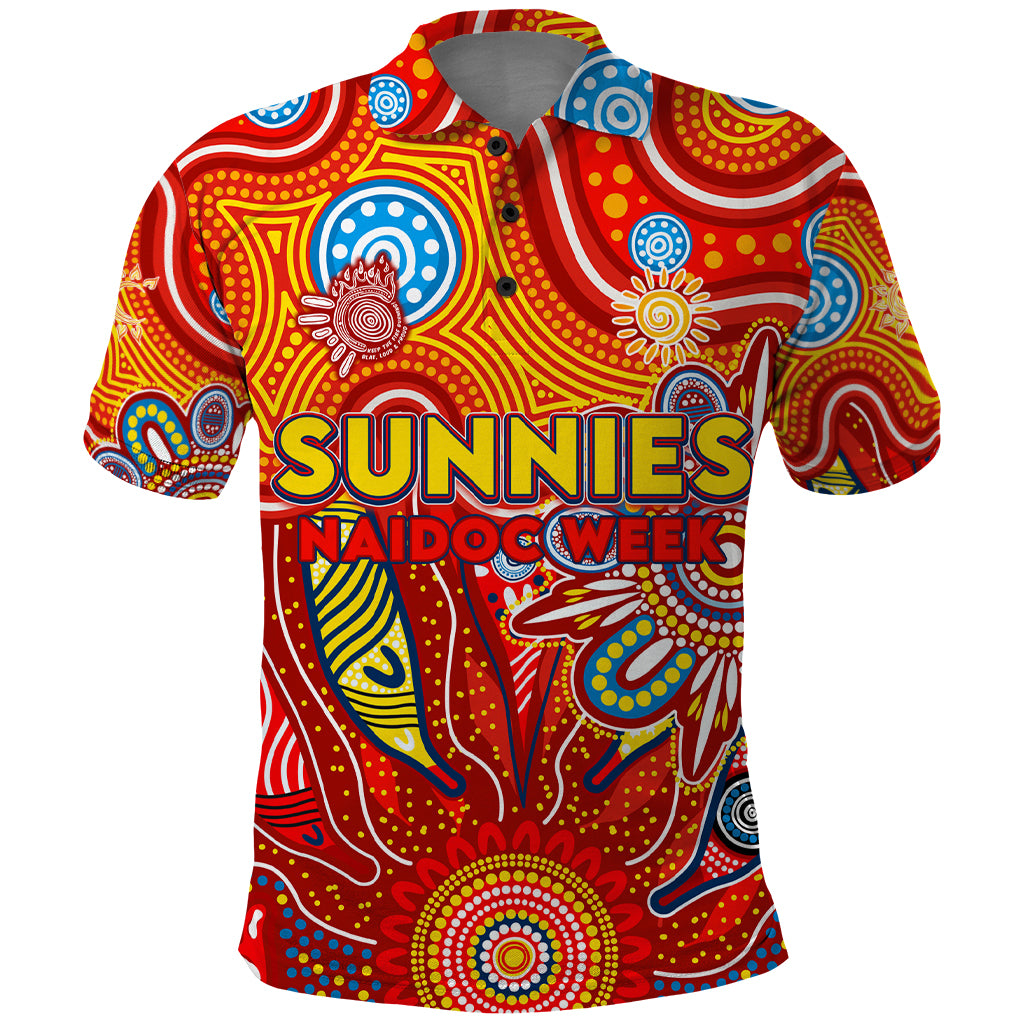 Personalised Sunnies NAIDOC Week 2024 Polo Shirt Aussie Aboriginal Art
