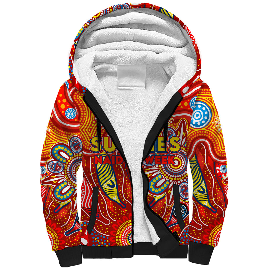 Personalised Sunnies NAIDOC Week 2024 Sherpa Hoodie Aussie Aboriginal Art