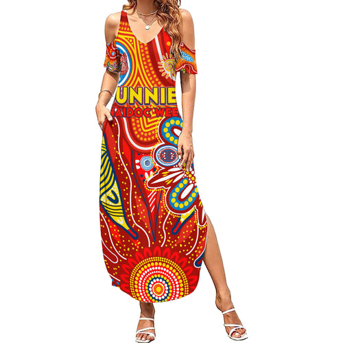 Personalised Sunnies NAIDOC Week 2024 Summer Maxi Dress Aussie Aboriginal Art